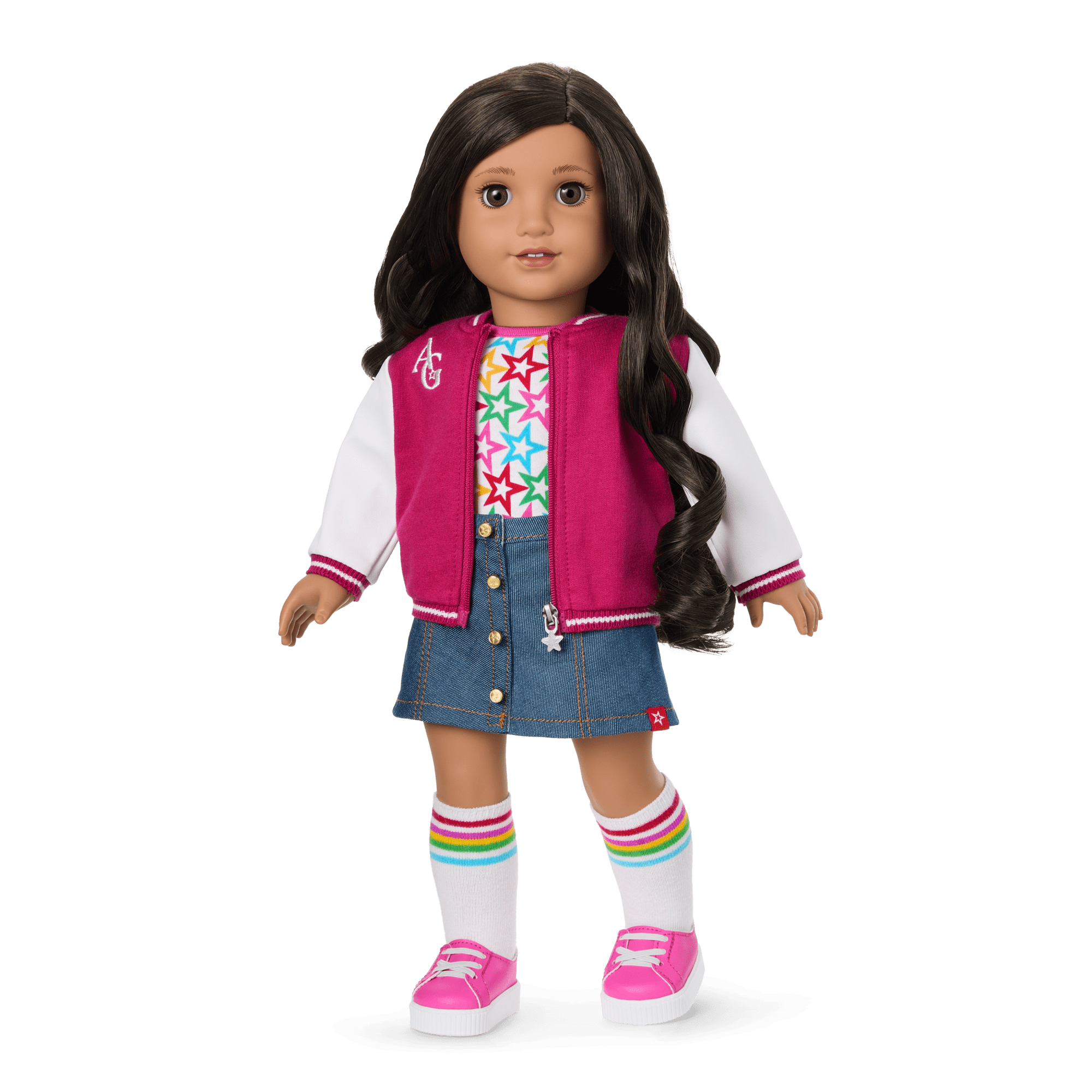 Truly Me 18-inch Doll #108 with curly black-brown hair