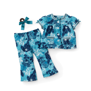 Nanea's  Floral Pajamas for 18-inch Dolls (Historical Characters)