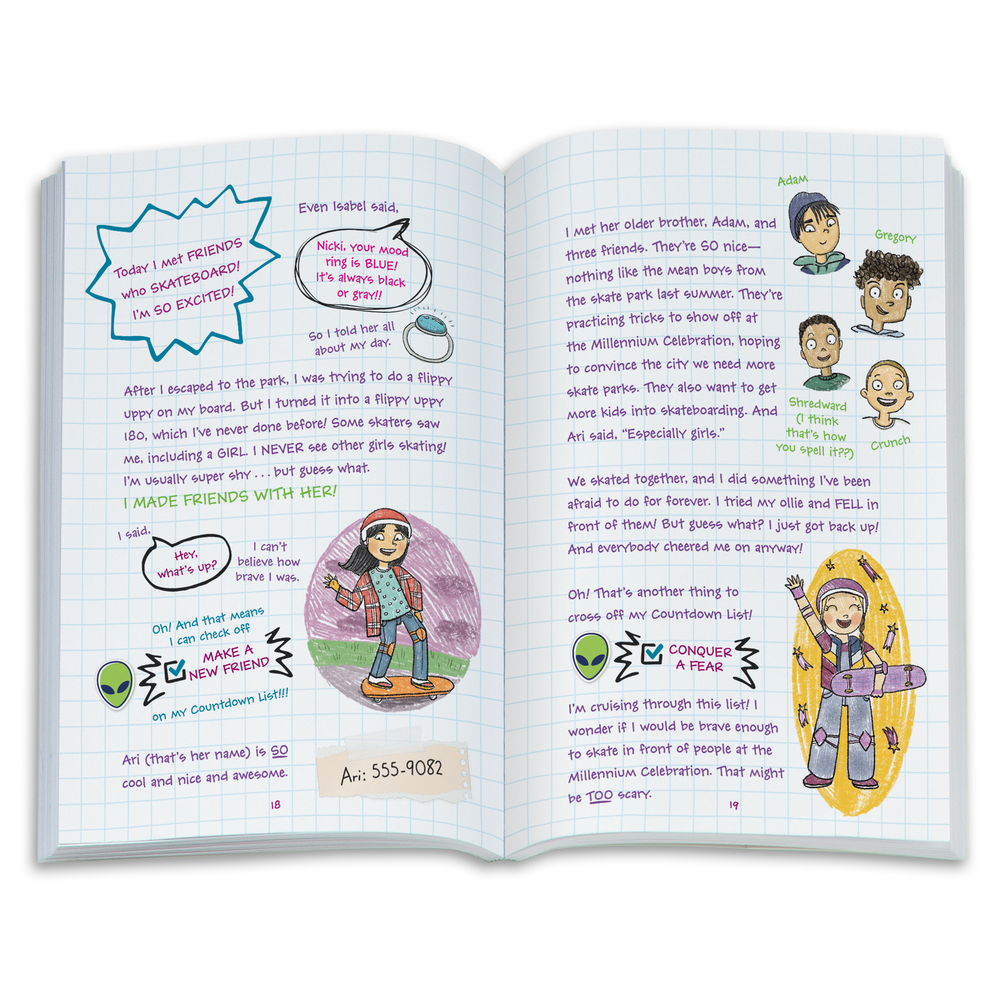 90s Twins Nicki's Skateboarding Gift Set (Historical Characters) - Image 9