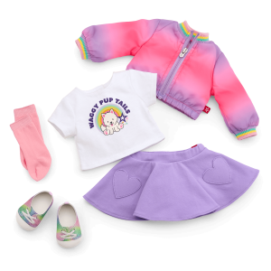 Summer's  Waggy Pup Tails  Outfit for 18-inch Dolls (Girl of the Year  2025)