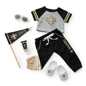 American Girl  x NFL New Orleans Saints Fan Outfit & Accessories for 18-inch Dolls
