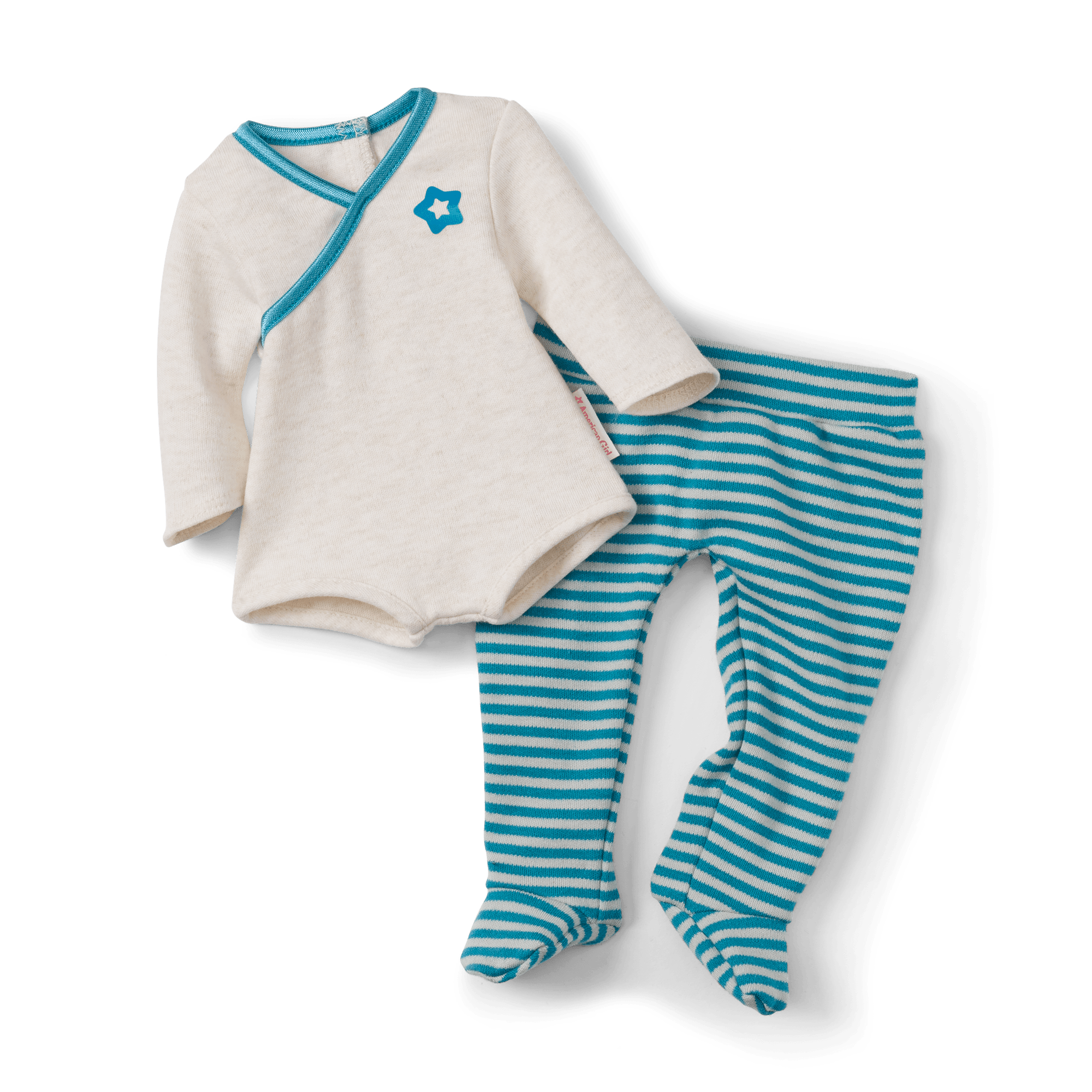 Bitty Baby Doll #2 with brown hair in Soft Blue - Image 2