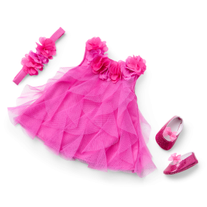 Party-Pink Birthday Outfit for Bitty Baby  Dolls
