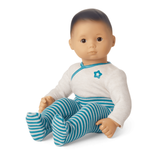 Bitty Baby Doll #4 with black hair in Soft Blue