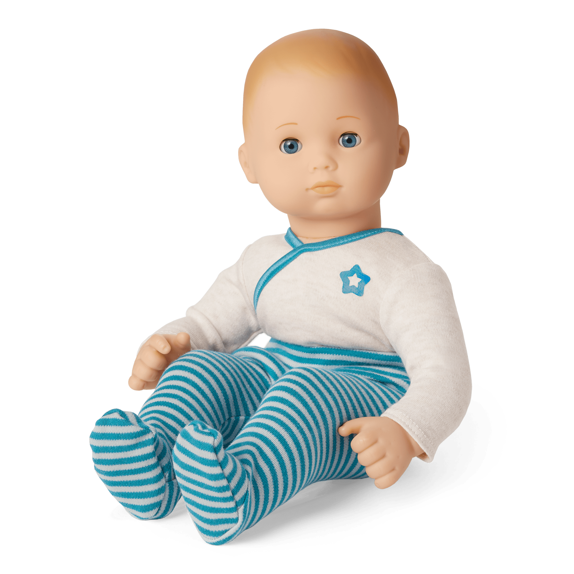 Bitty Baby Doll #3 with blonde hair in Soft Blue